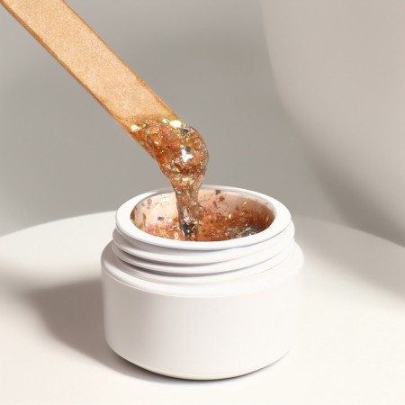 Heling gel, with sparkles, 3 phase, 8 ml, LED/UV, copper