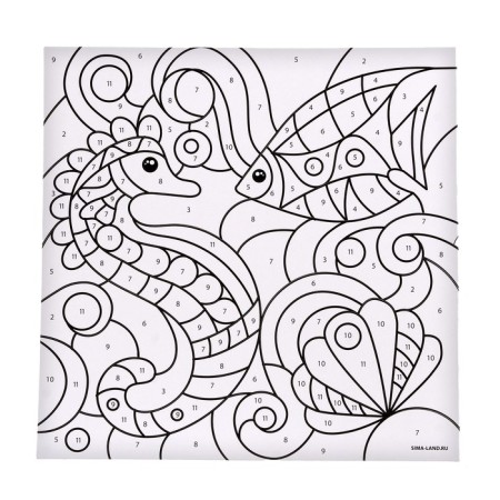 Frescoes with sand "Sea duet" + 9 flowers of sand 4 g, sparkles, stack-6