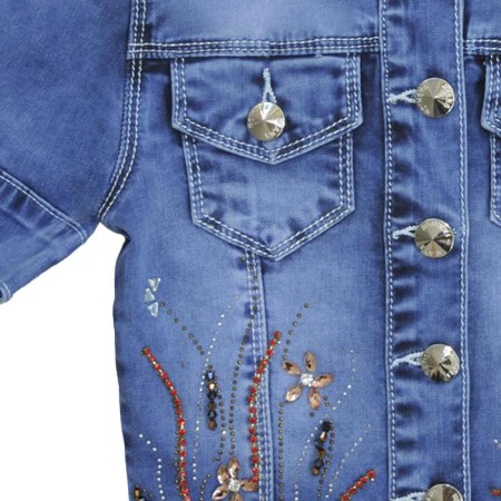 Denim jacket for girls, height 110 cm, blue color-2