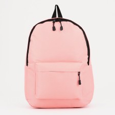 Youth backpack on lightning from textiles, external pocket, pink color