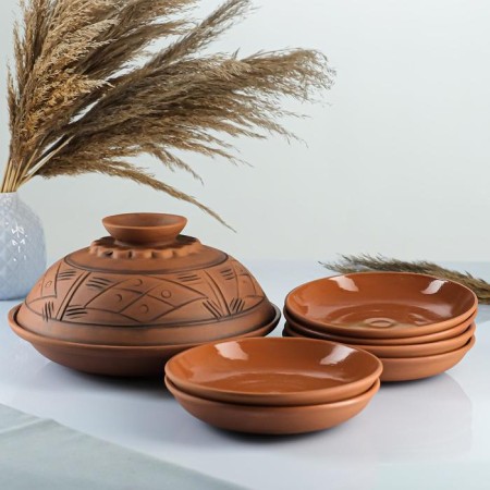 Set of dishes "pancake" (hammering)-1