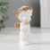 Polystone souvenir "Angel in a wreath with a rose" white with gold 6.7x3x4.2 cm