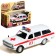 Metal GAZ-2402 Volga ambulance, 12 cm, doors and trunk open, white color