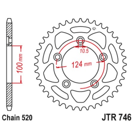 Leading star, JT 746.39, chain 520, 39 teeth-1