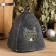 New Year. Hat for a gray bath with embroidery "Good luck in the new year! (Horseshoe)"