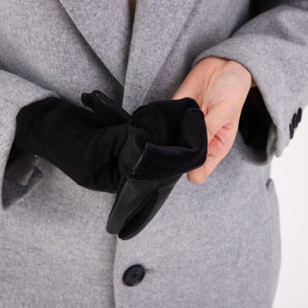 Gloves are female, dimensionless, without insulation, black color-4