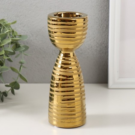 Ceramics Ceramics for 1 candle "Zebra" d = 4 cm gold 6.5x6.5x18 cm-1