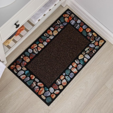 Rug Odda -dilapidated “Emma”, with a edging, 46 × 76 cm, brown color-4