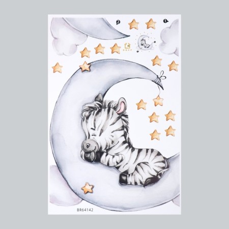Stick plastic interior color "Baby zebra for a month" 40x60 cm-1