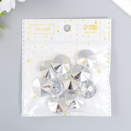 Decor for creativity Plastic "Rhinesta Diamond. Transparent" set of 10 pcs 2.5x2.5 cm-5