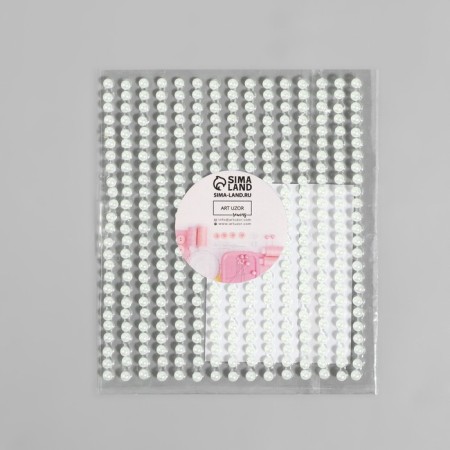 Pearls self -adhesive, d = 3 mm, 15 strips on the sheet, white color-7