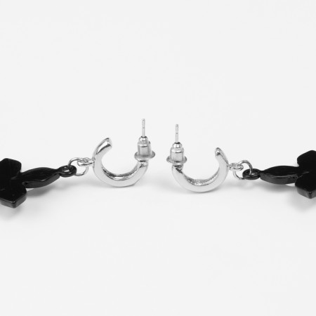 Earrings Metal "Brill" four -leafer, color silver-2