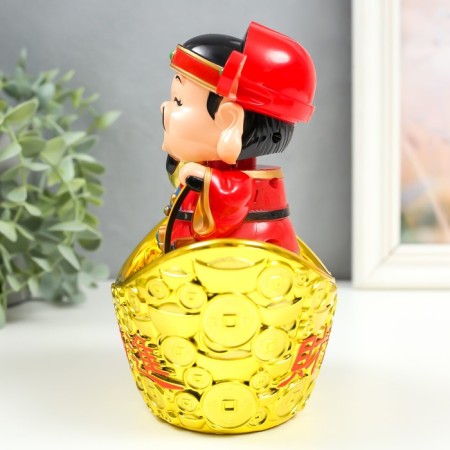 Plastic pendulum from the solar battery "Guan-di in the boat" 9x16.5x16.5 cm-3