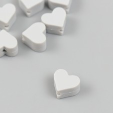 Бусина силикон "Сердечко" холодно-серая d=1,4 см