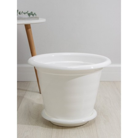 Pot with the pallet "Viola", 16 l, the color is white
