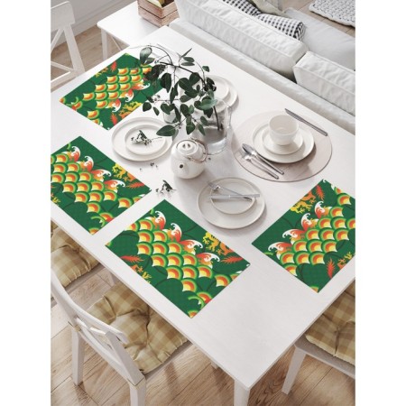 Set of napkins for setting the table "Fire Dragons", rectangular, size 32x46 cm, 4 pcs