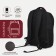 School backpack of textiles on lightning, rise, external pocket, red color