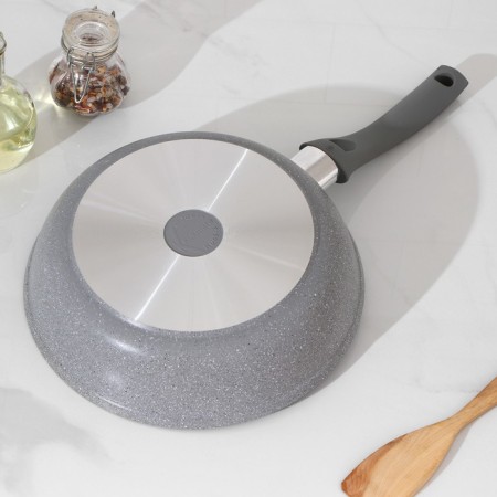 Pan, d = 24 cm, plastic handle, anti -stick coating, color light marble-2