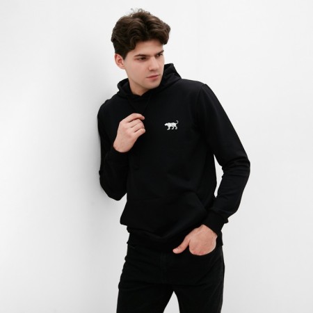 Men's sweatshirt with a hood Mist Men’s Casual Size 48, black-6