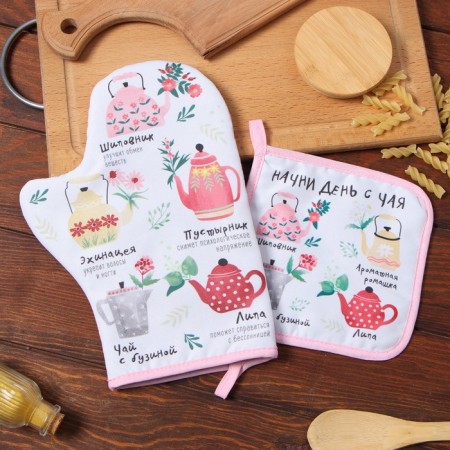 Kitchen kit “Tea Traditions”, mittens-output 20x28cm, take 17x17cm,