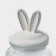 Glass Bank for bulk products with a ceramic lid of the bunny in gold, 600 ml