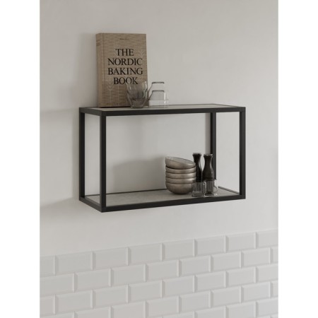 Hinged shelf 600, 600x250x360, black muar/Metropolitan Gray
