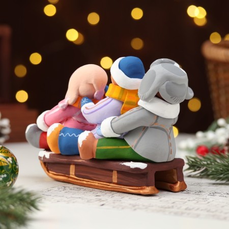 Kovrovsky toy "Children on Sled", ceramics-2