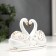 Souvenir ceramics "Two white swan in a pond" with gold, rhinestones 14 cm