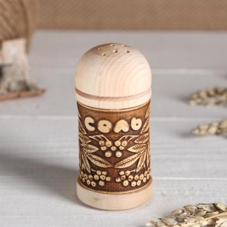 Solonka "Rowan" (salt), 4x9 cm, birch bark