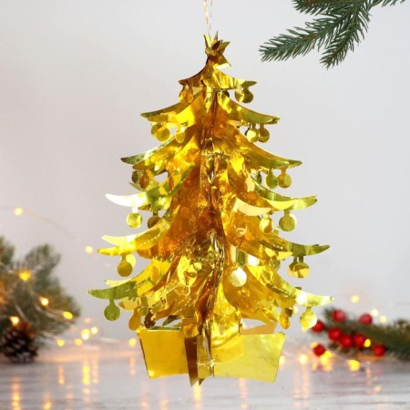 Foil ball "Christmas tree with balls" 18x27 cm, mix