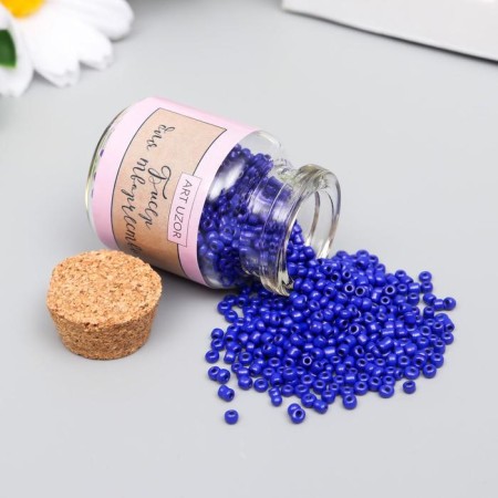 12/0 round beads in the bottle "bright blue" 20 g-1