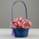 Wicker basket, d19 x 9 x 32 cm, blue, bamboo