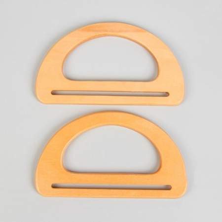 Handles for the bag wooden, 10 × 18 cm, 2 pcs, beige color-3