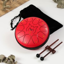 Musical instrument glucophone, red, 11 petals, 17 x 8 cm