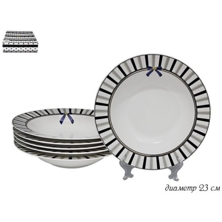 A set of deep plates Lenardi Paris, D = 23 cm, 6 pcs