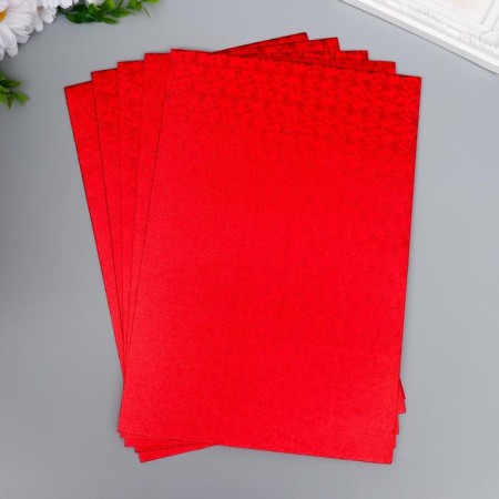 Foamiran hologram "Red" 1.8 mm set 5 sheets 20x30 cm-1