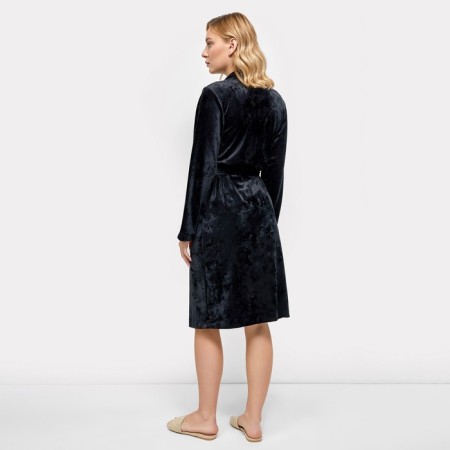 Women's bathrobe, black color, size 44 (s)-2