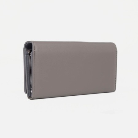Women's wallet on the button, gray color-1