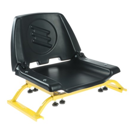 Universal seat transverse extrusion, with a plastic folding seat with a back