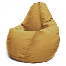 The hand-bag “Pear” is positive Luma, size xxl, diameter 105 cm, height 130 cm, velor, color orange color
