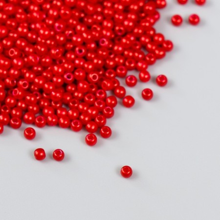 Set of beads "needlework" plastic, diameter 3 mm, 25 g, scarlet