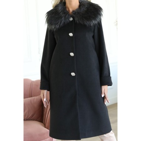Female coat, size 42, black color-2