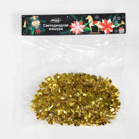 Girland "Mishura" 1 m Rosa, IP20, golden thread, 22 LED, 6 layers, d = 5 cm, glow warm white, CR2032x2-3