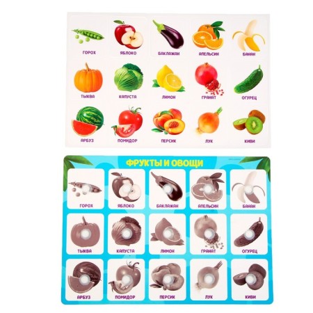 Developing Velcro game "Fruits and Vegetables", according to the method of G. Doman-2