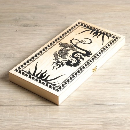 Backgamuses "Dragons", wooden board 40 x 40 cm-1