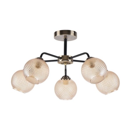 Lamp Ceiling Economy light 12148/5AB+BK AMB, 5x60W, E27, 32x61x61 cm, bronze color