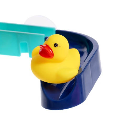 The track for playing the bathroom "Duck Hill", on suction cups, is attached to the wall-4