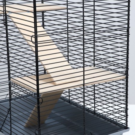 Chinchilla cage (2 wooden shelves), 58 x 40 x 90 cm Mix flowers-5