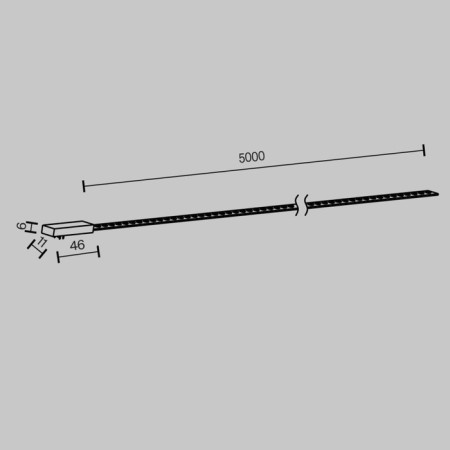 Technical TR160-1-50W3K-5B FLEX, 5000X12X4 mm track lamp, LED, 50W, 5400LM, 3000K, black color black-8
