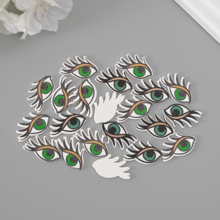 Decor for creativity tree "Green Eyes" set of 20 pcs 2.4x1.5 cm-2